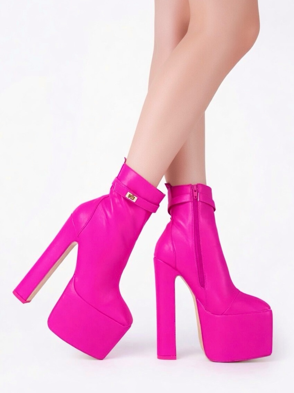 Neon Fuschsia Pink Booties